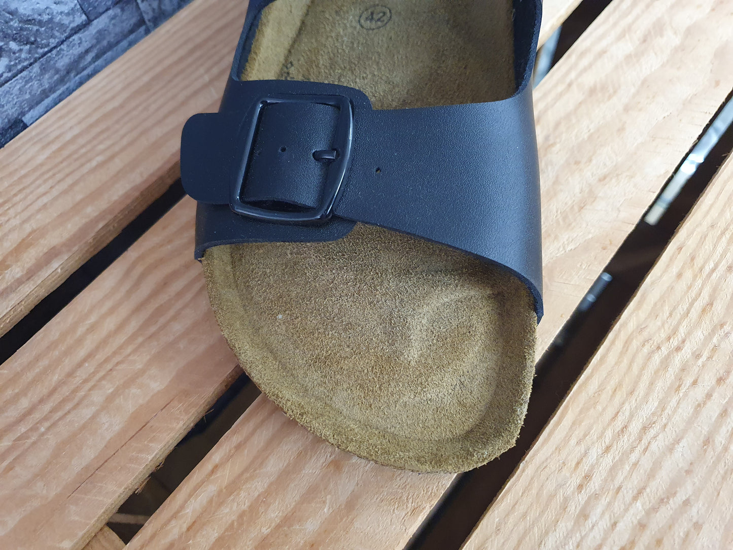 Magnus Herren Pantolette Schwarz Lederinnensohle