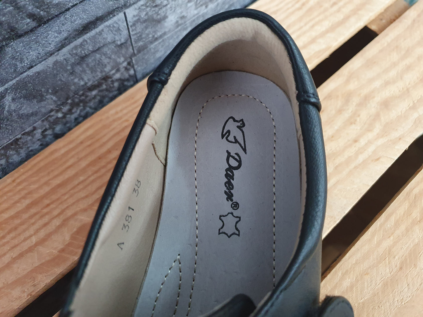 Damen Halbschuhe Schwarz & Braun Lederinnensohle