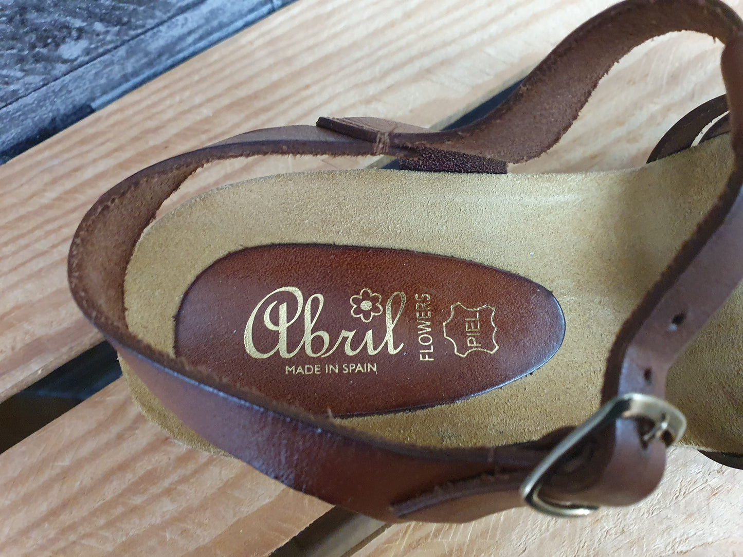 Damen Abril Spanische Sandalen Leder Braun