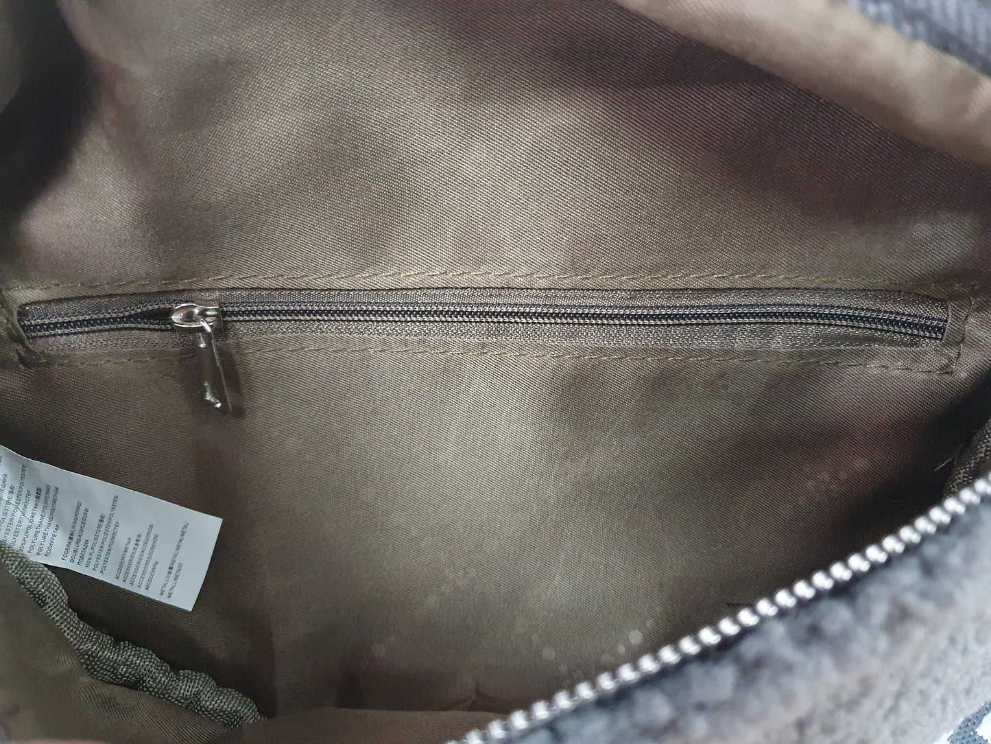 Damen Teddy Plüsch Bum Bag Tasche Umhängetasche Grau & Beige & Braun