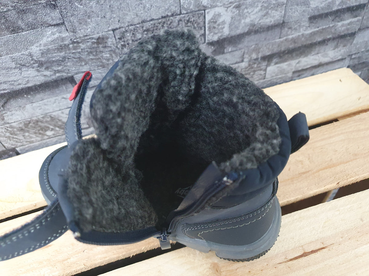 Kinder Slobby Boots Stifeletten Wiinter Blau Schwarz 2 x Klett