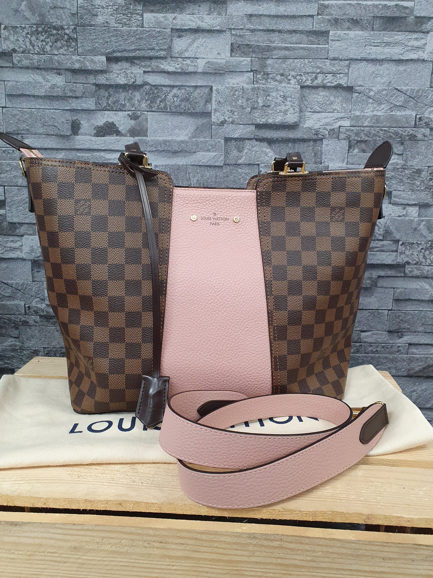 Original Louis Vuitton Jersey MM Ebene Magnolia Schultertasche FullSet