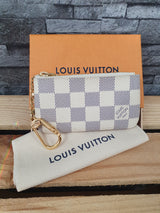 Original Louis Vuitton Cles Schlüsseletui Damier Azur Canvas FullSet