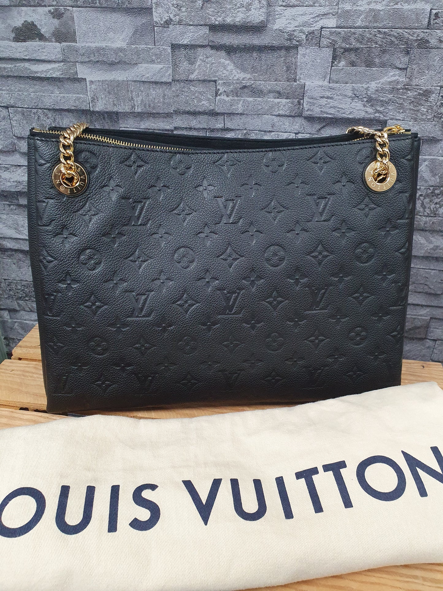 Original Louis Vuitton Surene MM Empreinte Leder Schwarz FullSet