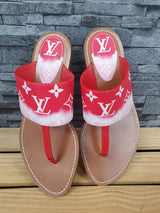 NEU! Original Louis Vuitton Zehentrenner Sandalen Escale  Rouge  Palma Flat Gr.39
