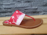 NEU! Original Louis Vuitton Zehentrenner Sandalen Escale  Rouge  Palma Flat Gr.39