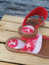 NEU! Original Louis Vuitton Zehentrenner Sandalen Escale  Rouge  Palma Flat Gr.39