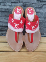 NEU! Original Louis Vuitton Zehentrenner Sandalen Escale  Rouge  Palma Flat Gr.39