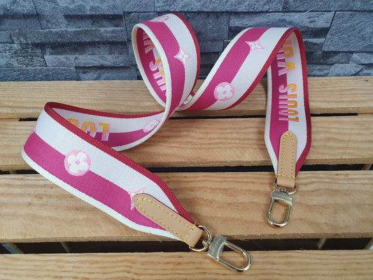 NEU! Original Louis Vuitton Diane Schulterriemen Textil  Schultergurt Pink