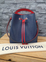 Original Louis Vuitton NeoNoe Epi Leder Blau Rot FullSet