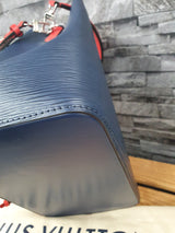Original Louis Vuitton NeoNoe Epi Leder Blau Rot FullSet