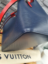 Original Louis Vuitton NeoNoe Epi Leder Blau Rot FullSet