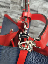 Original Louis Vuitton NeoNoe Epi Leder Blau Rot FullSet