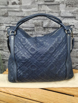 Original Louis Vuitton Antheia Ixia Leder Schultertasche Blau