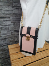 Original Louis Vuitton Trunk Vertical Epi Leder Rosa Handytasche