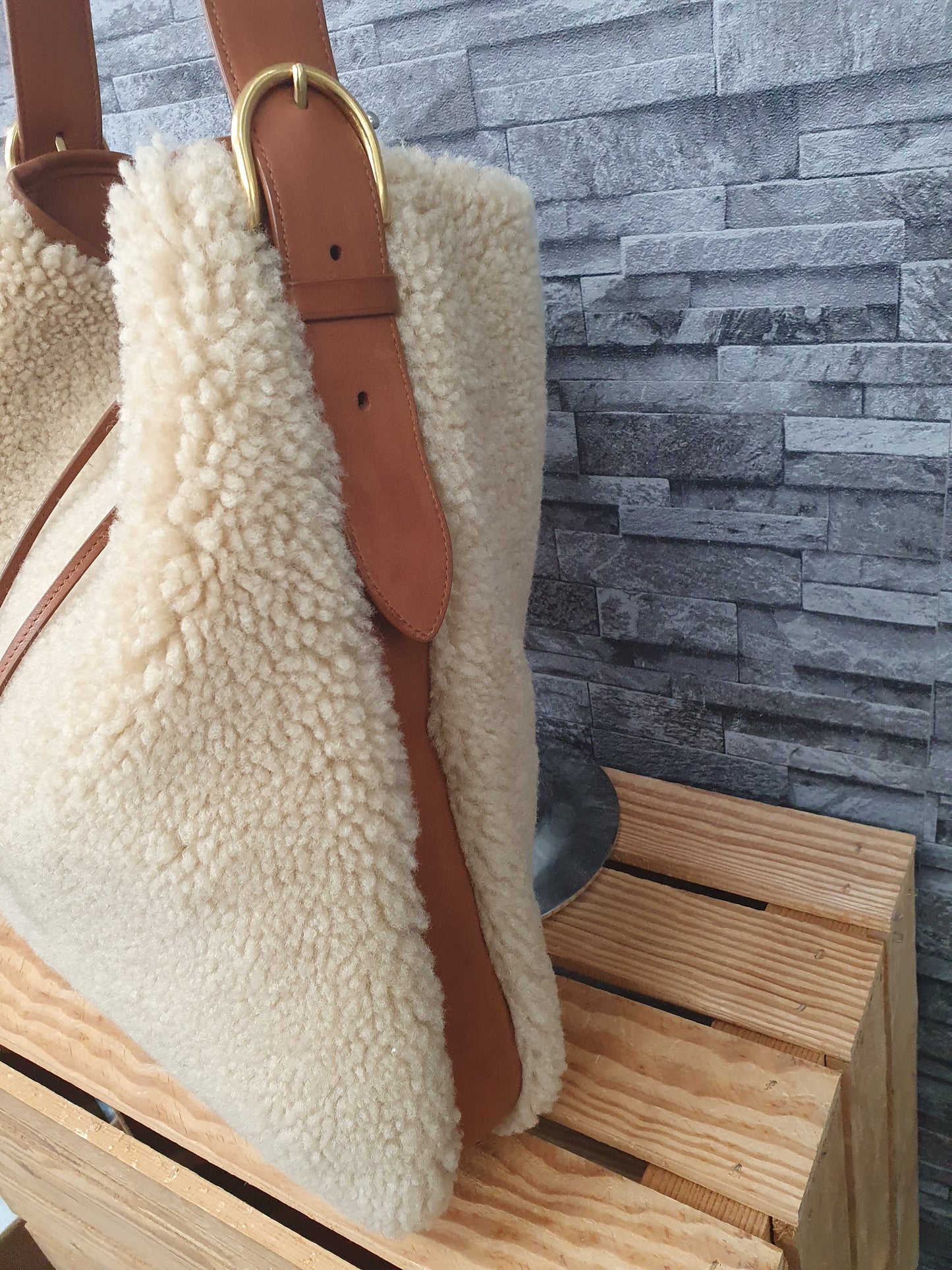 Original Saint Laurent Schultertasche Hobo Bag Lammfell