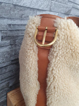 Original Saint Laurent Schultertasche Hobo Bag Lammfell