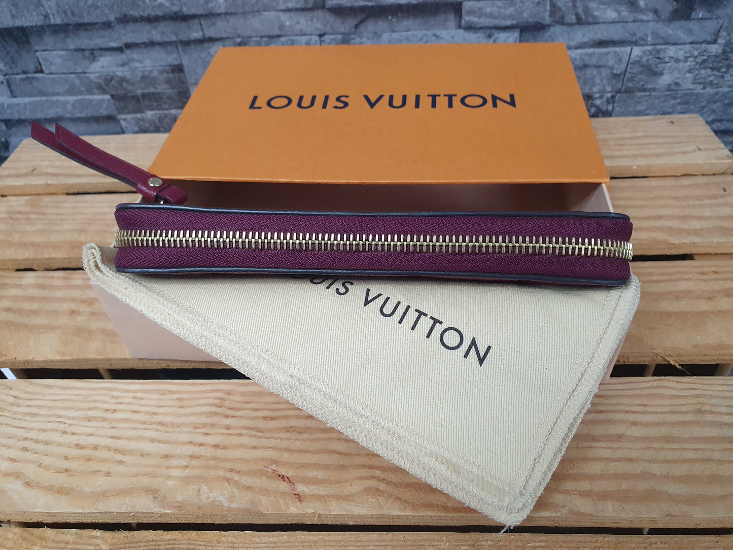 Original Louis Vuitton Geldbörse Zippy Empreinte Leder Aurore