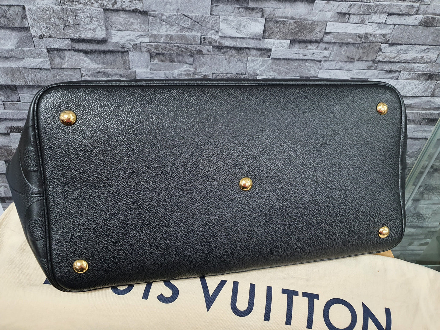 Original Louis Vuitton Travel Bag Schultertasche Monogram Empreinte Leder Schwarz