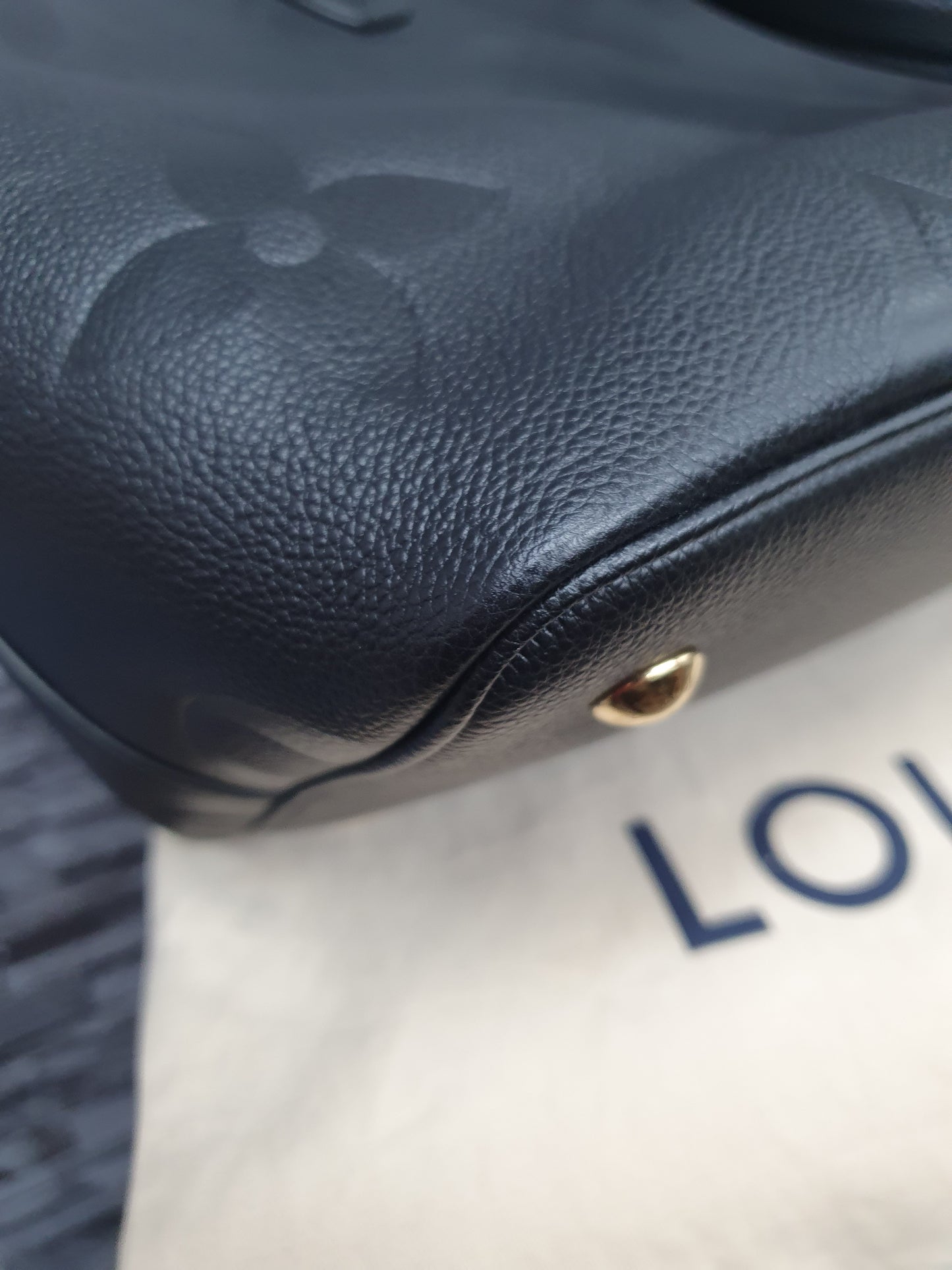 Original Louis Vuitton Travel Bag Schultertasche Monogram Empreinte Leder Schwarz