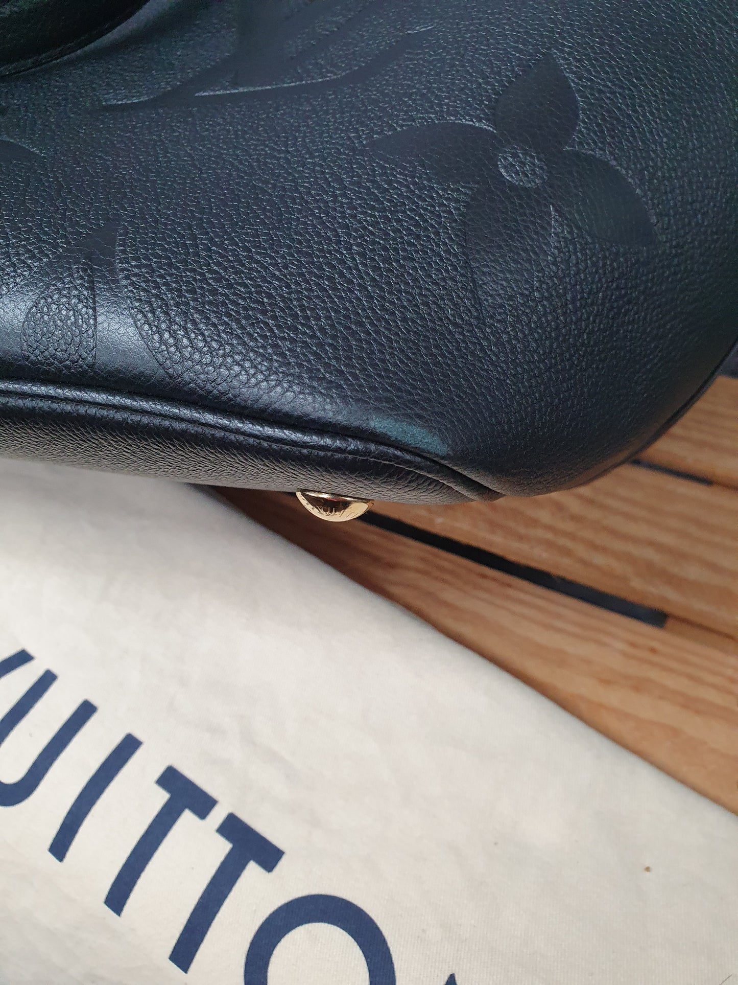 Original Louis Vuitton Travel Bag Schultertasche Monogram Empreinte Leder Schwarz