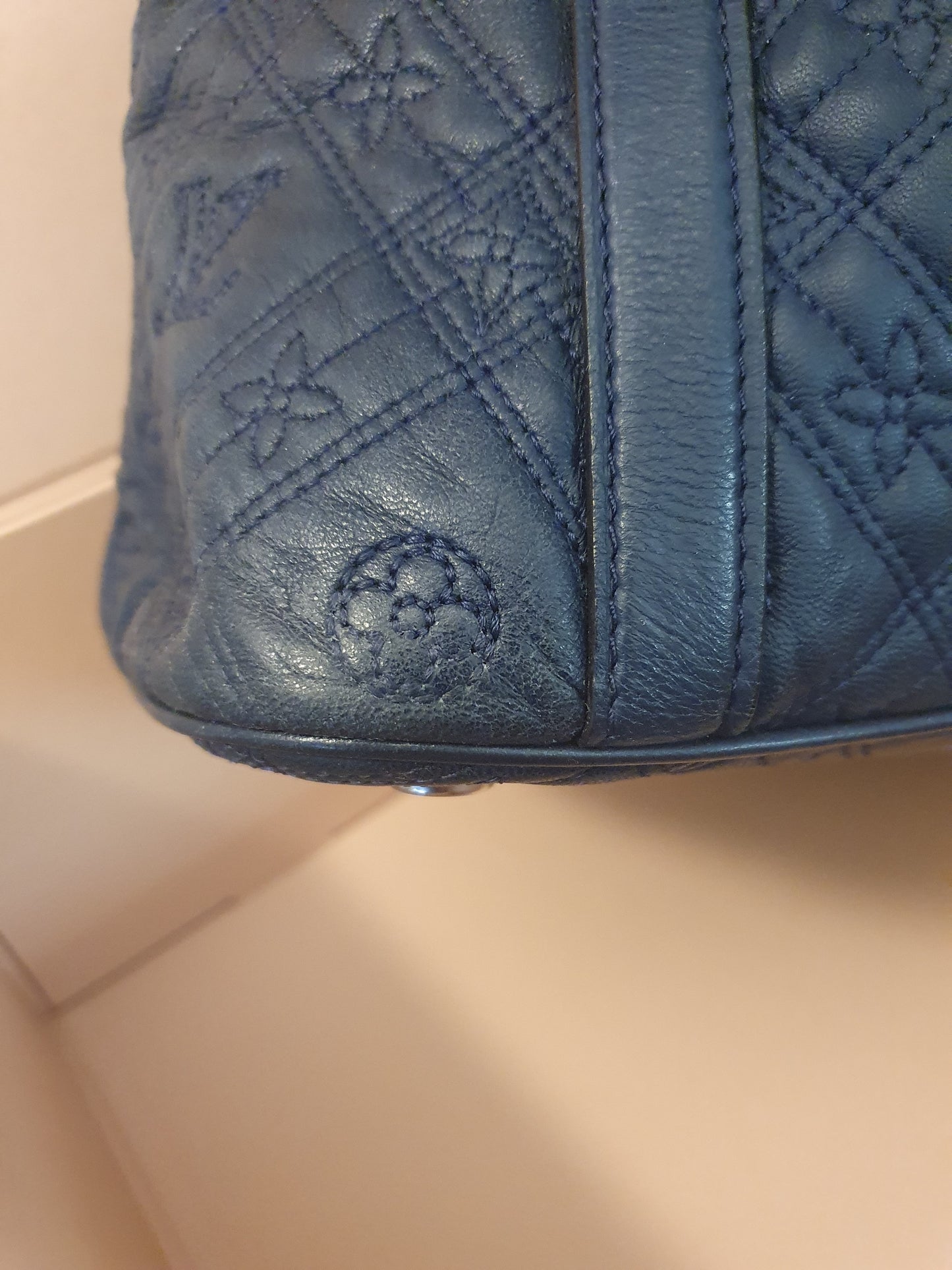 Original Louis Vuitton Antheia Ixia Leder Schultertasche Blau