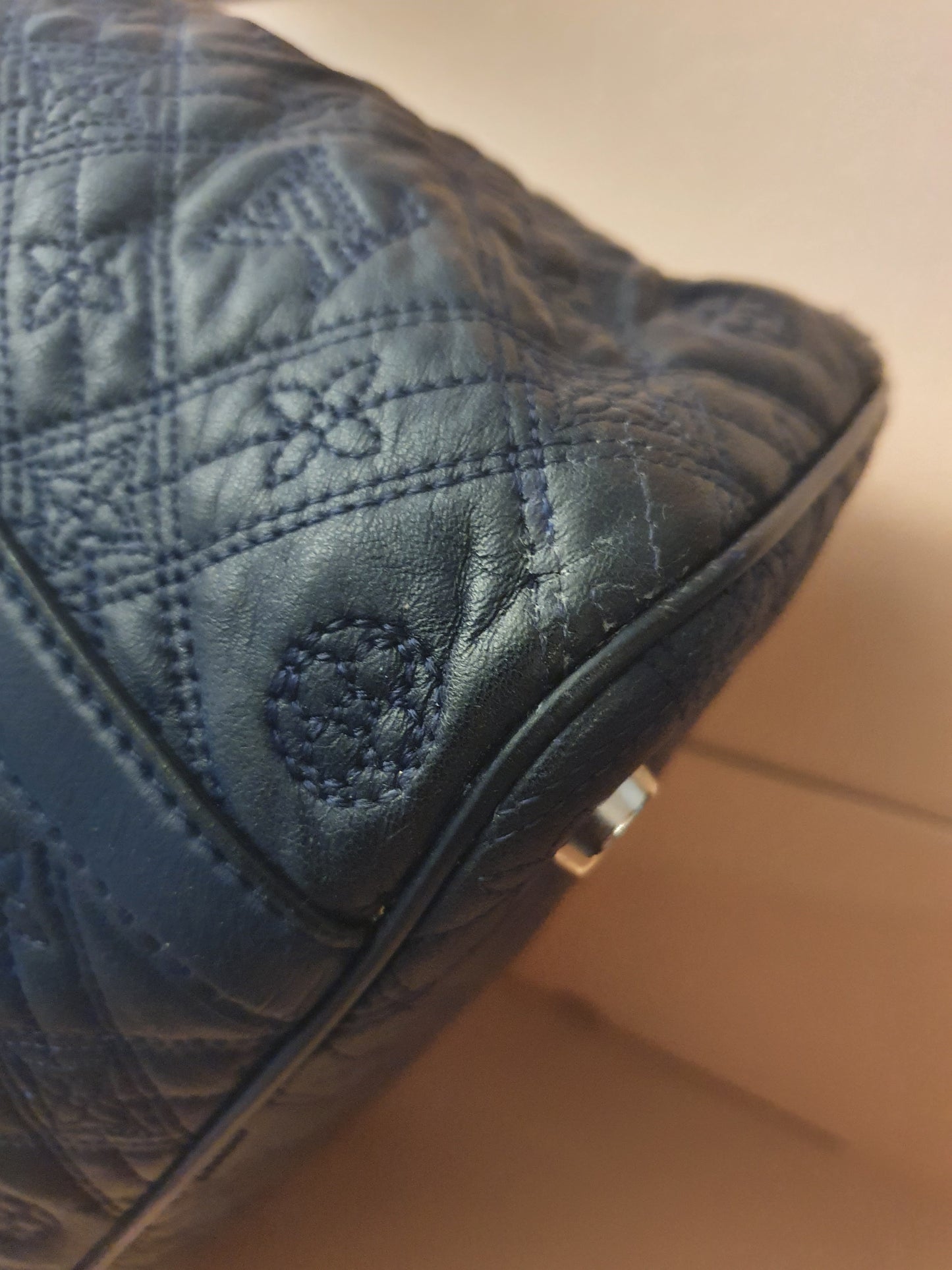 Original Louis Vuitton Antheia Ixia Leder Schultertasche Blau