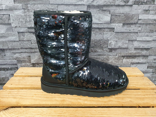 UGG Boots Short Sequin Schwarz Pailletten