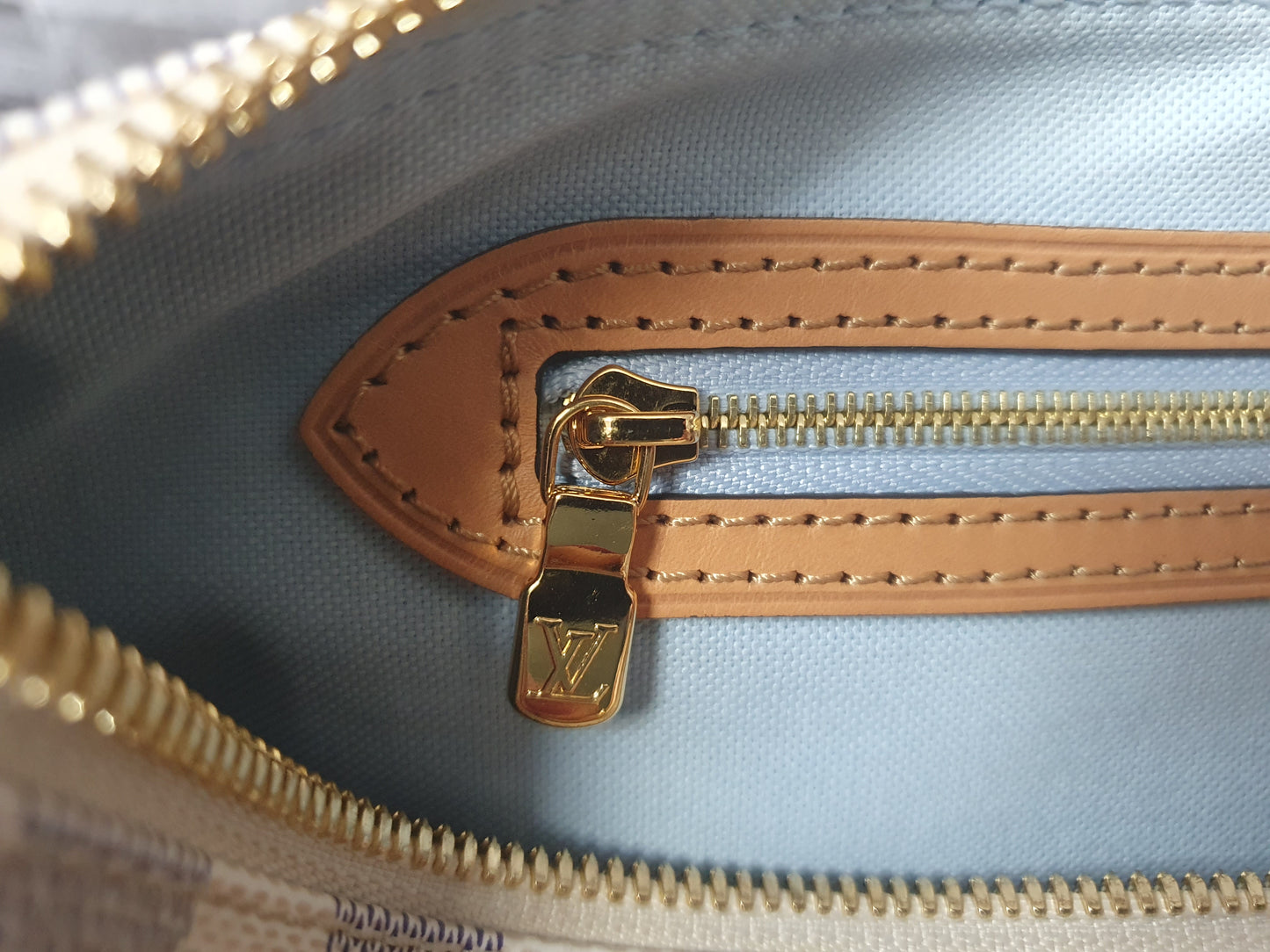 Original Louis Vuitton Speedy Azur Canvas Schulterriemen Neuwertig