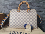 Original Louis Vuitton Speedy Azur Canvas Schulterriemen Neuwertig