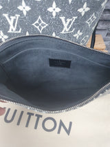 Orginal Louis Vuitton Neverfull MM Monogram Jequard Denim Grau Schwarz FullSet