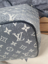Orginal Louis Vuitton Neverfull MM Monogram Jequard Denim Grau Schwarz FullSet