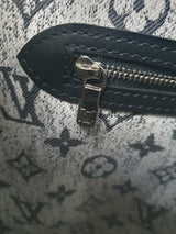 Orginal Louis Vuitton Neverfull MM Monogram Jequard Denim Grau Schwarz FullSet