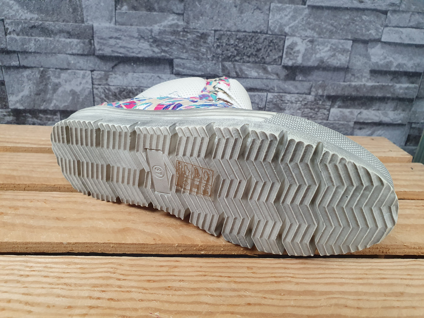 Damen Sneaker Schuhe Freizeitschuhe Bunt Beige &  Schwarz