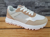 Damen Sneaker Schuhe Beige &  Grau Schuhe