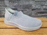 Damen Slip On Sneaker Schuhe Blau &  Grau Sommer