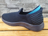 Damen Slip On Sneaker Schuhe Blau &  Grau Sommer