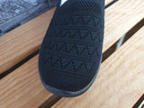 Damen Sneaker Schuhe Stoff Grau &  Schwarz