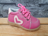 Happy Bee Baby Kinder Schuhe Leder Pink  &   Schwarz  Herz