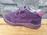 Happy Bee Babyschuhe aus Leder mit Klettverschluss – Lila & Blau