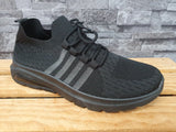 Herren Sneaker Sportschuhe Schwarz Stoff