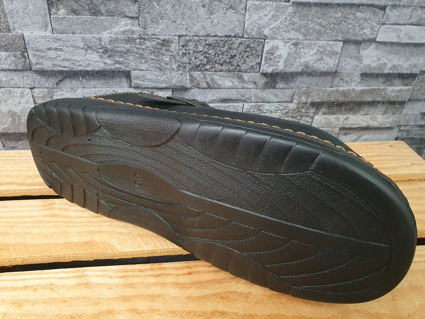 Magnus Herren Clogs Pantolette Lederinnensohle Schwarz Softfußbett