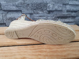 Amalie  Spanische Damen Schuhe Kailabsatz Espadrilles  Beige Softfußbett
