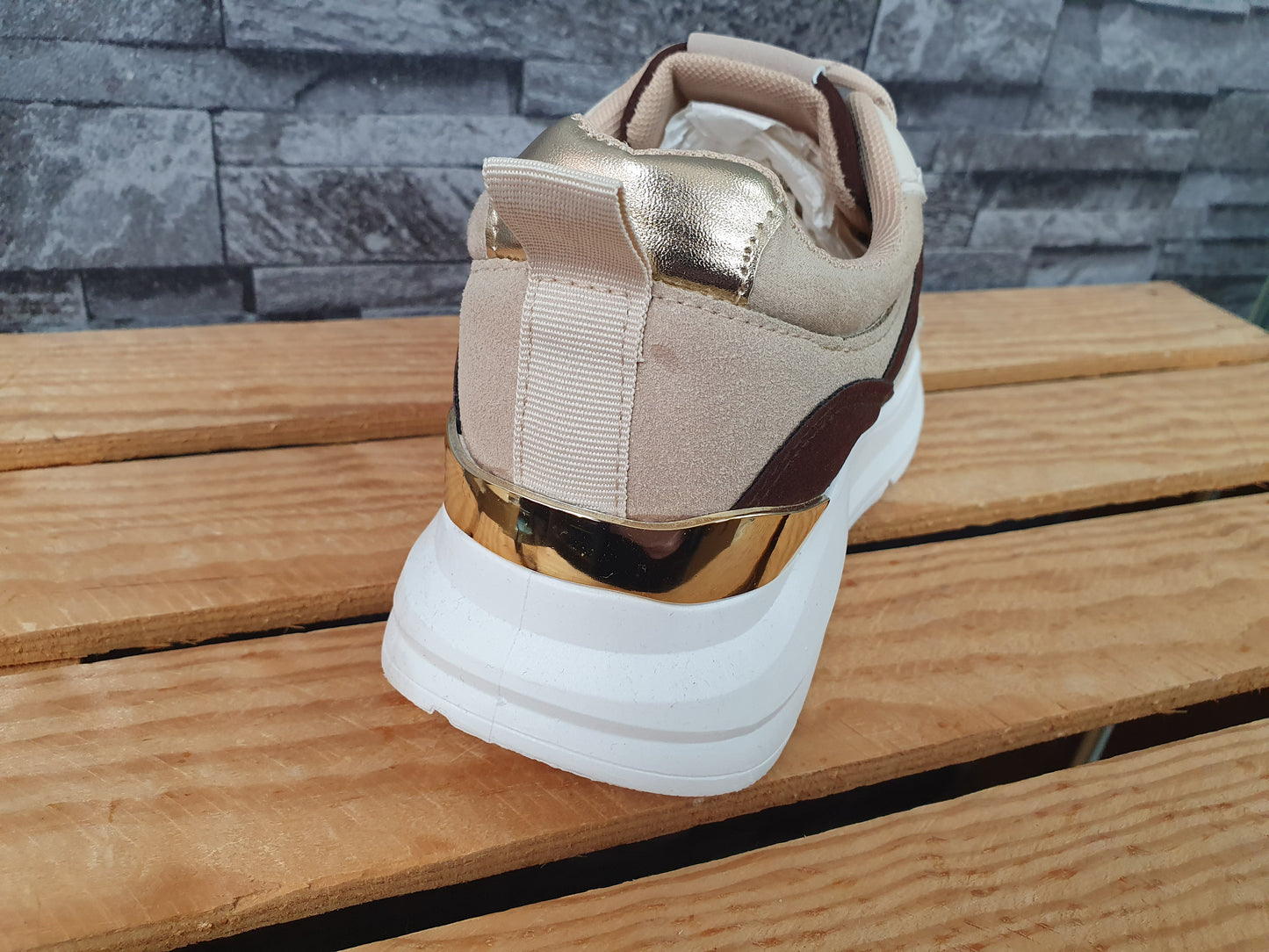 Damen Sneaker Beige  Schuhe Sportschuhe Beige
