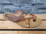 Abril Flowers Sandalen Spain    Zehentrenner Leder  Braun Pantolette