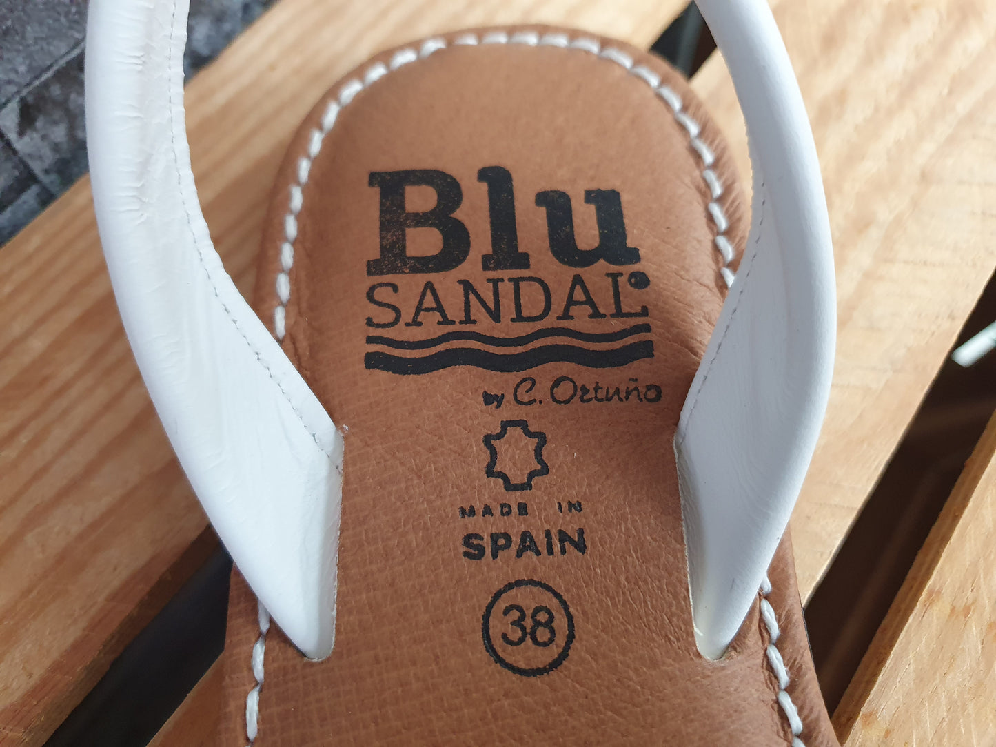 Blu Sandal Spanische Sandalen Leder Softfußbett