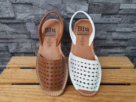 Blu Sandal Spanische Sandalen Leder Softfußbett