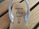 Avarca Damen Spanische Sandalen Leder Silber Gold