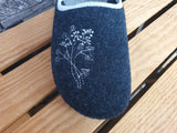 Scandi Damen Hausschuhe Textil Blumen Braun & Grau & Blau