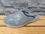 Scandi Damen Hausschuhe Textil Blumen Braun & Grau & Blau